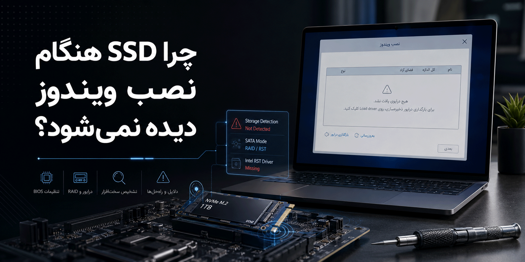 چرا SSD هنگام نصب ویندوز دیده نمی‌شود؟
