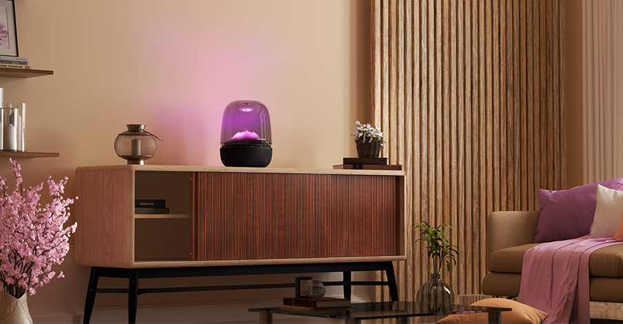 اسپیکر Harman Kardon Aura Studio 5 – تجربه‌ای لوکس از صدا، نور و طراحی