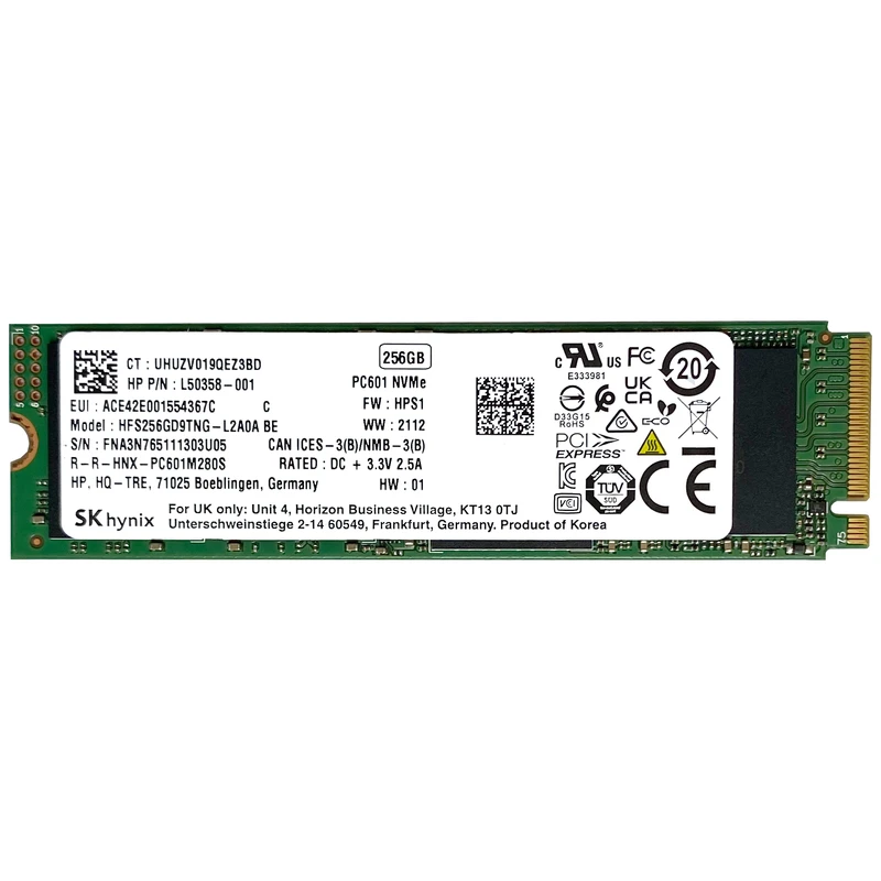 اس اس دی اینترنال اس کی هاینیکس مدل PC601 NVMe ظرفیت 256 گیگابایت